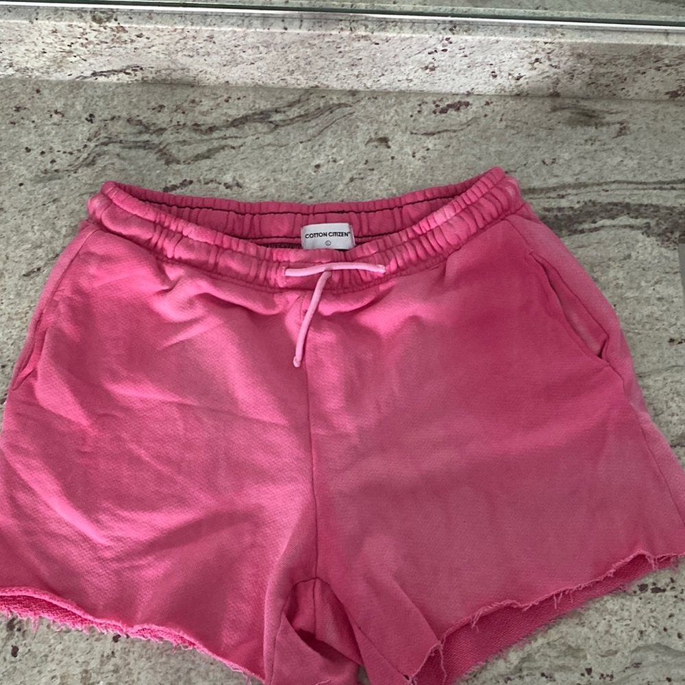 🩷 REVOLVE COTTON CITIZEN Hot Pink Fleece Brooklyn shorts Large 🩷 - Picture 6 of 12